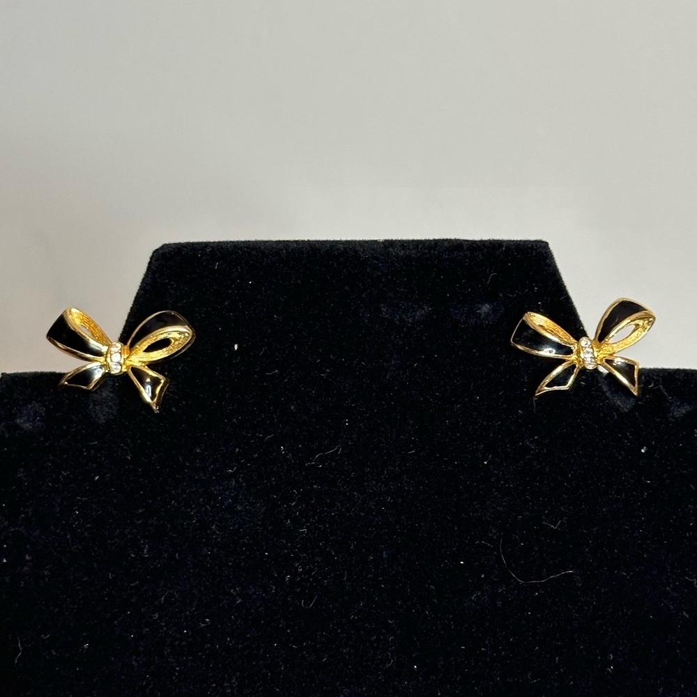 Dior Gold Bow Earrings Authentic Vintage